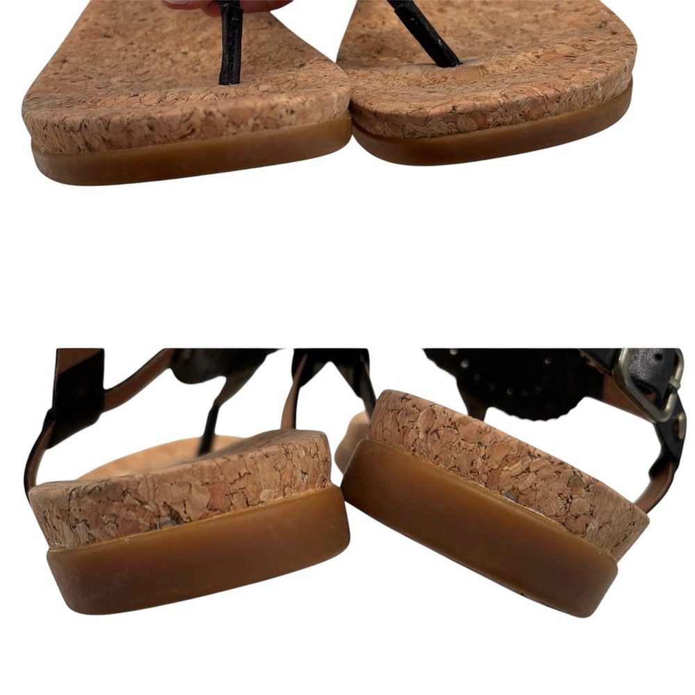 UGG Ayden II Sandal Black Leather Size 9 - Picture 7 of 9